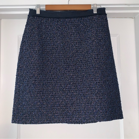 Ann Taylor Dresses & Skirts - Ann Taylor Skirt Womens 4 Blue Wool Blend Mini Pencil Short Back Zipper